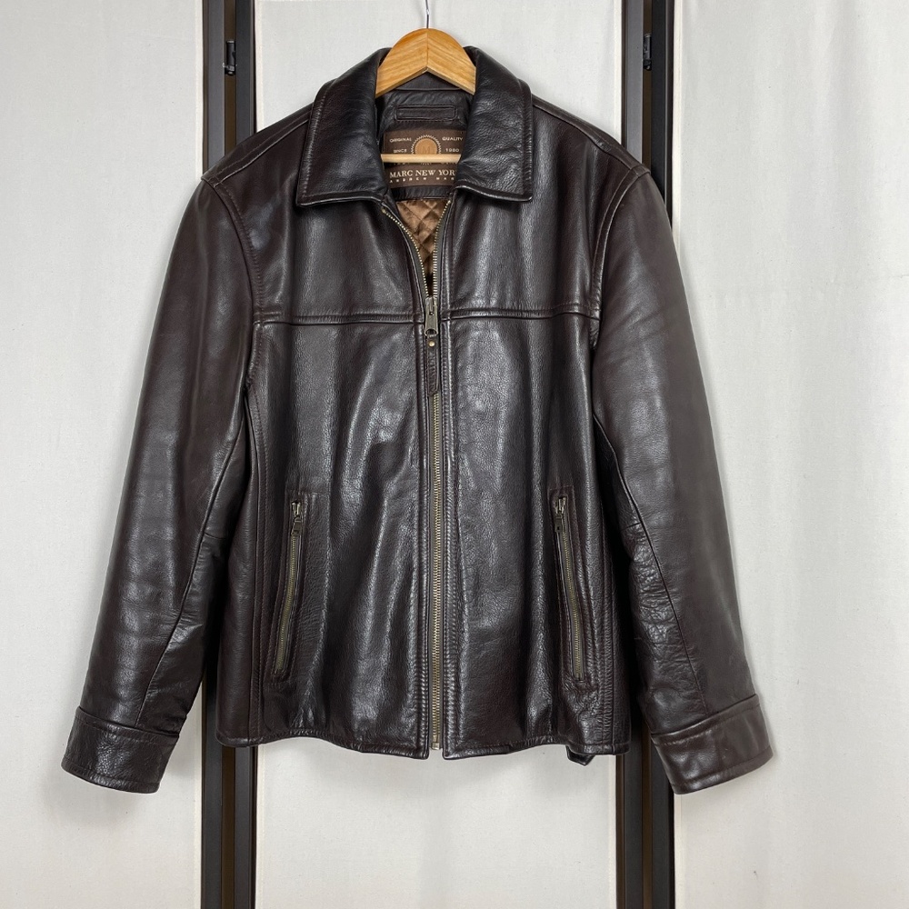 Marc New York Brown Men's Bomber Jacket Size L